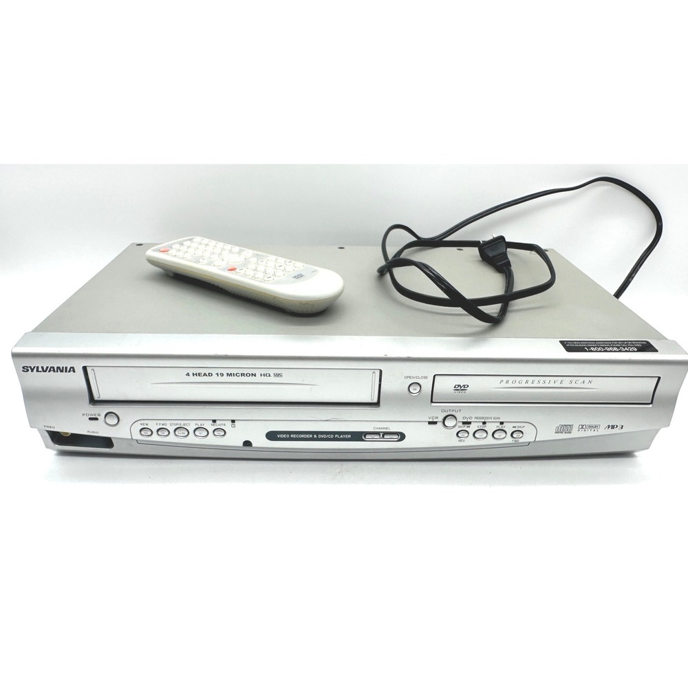 Sylvania DVC840E DVD VCR Combo Player Silver 4-Head Progressive Scan with Remote